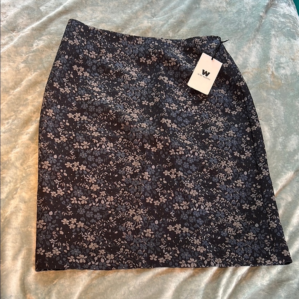 W by Worth Blue Pencil Skirt Cocktail